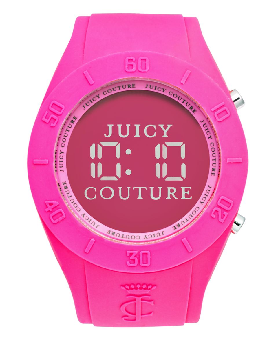 Juicy Couture Watch, Womens Digital Sport Couture Pink Rubber Strap