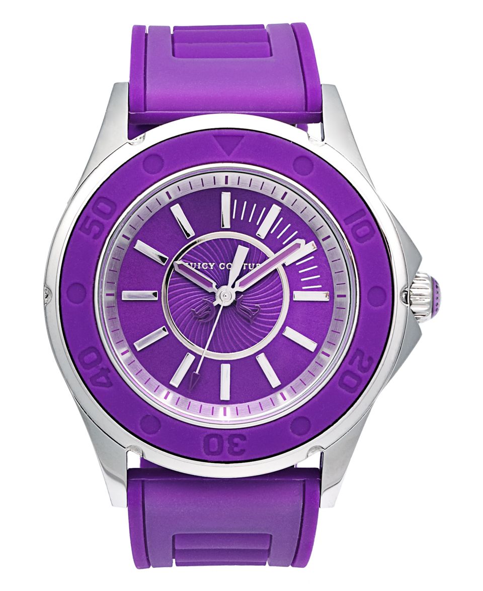 Juicy Couture Watch, Womens Rich Girl Purple Rubber Strap 41mm