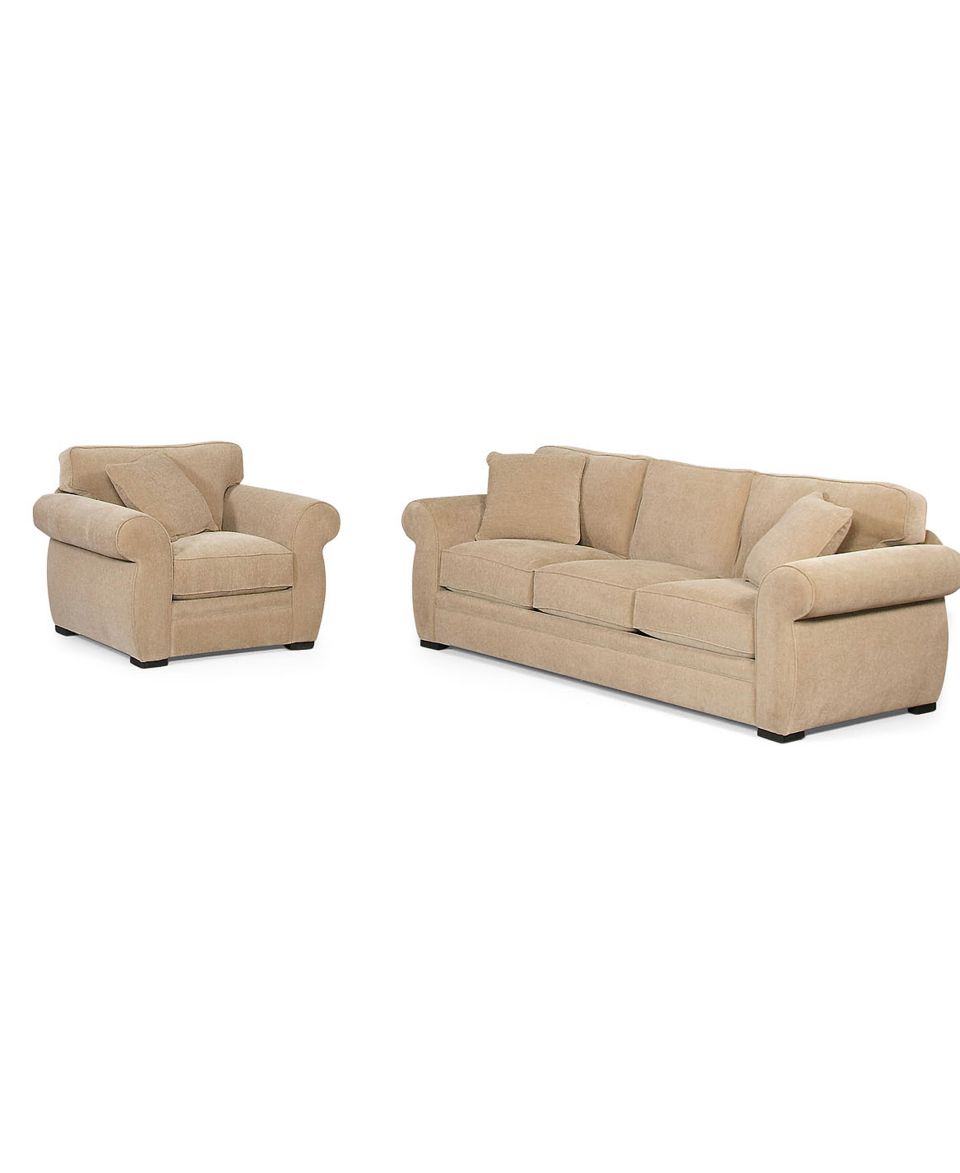Devon Fabric Living Room Furniture, 2 Piece Set (Queen Sleeper Sofa