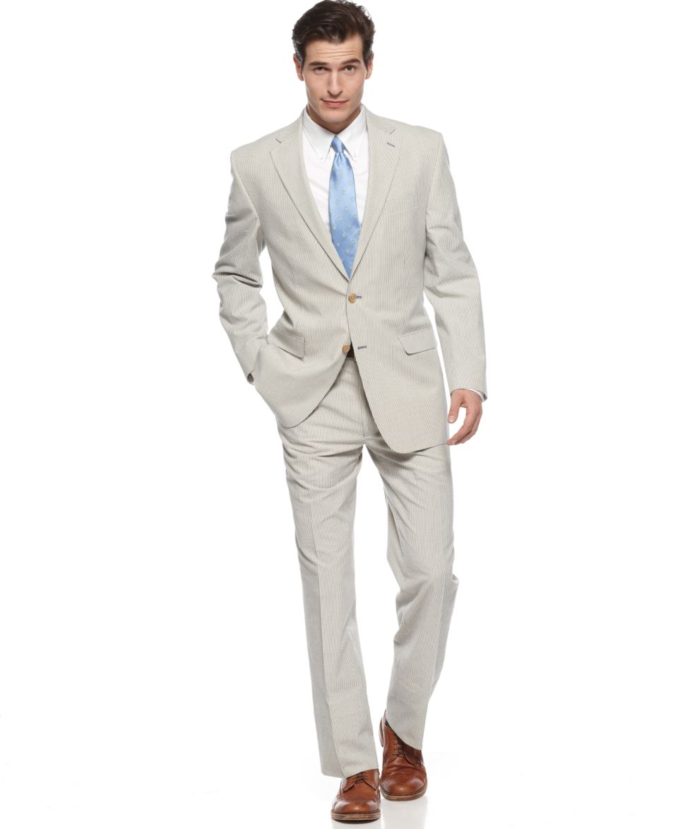 Tallia Orange Seersucker Suit Separates  Sportcoat and Vest   Suits & Suit Separates   Men