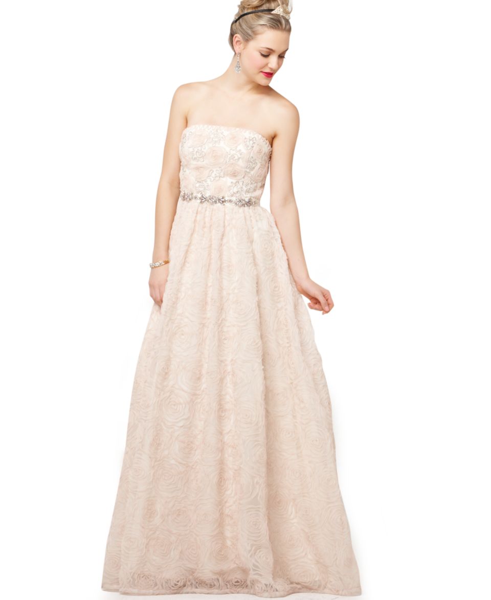 Adrianna Papell Dress, Strapless Beaded Ball Gown