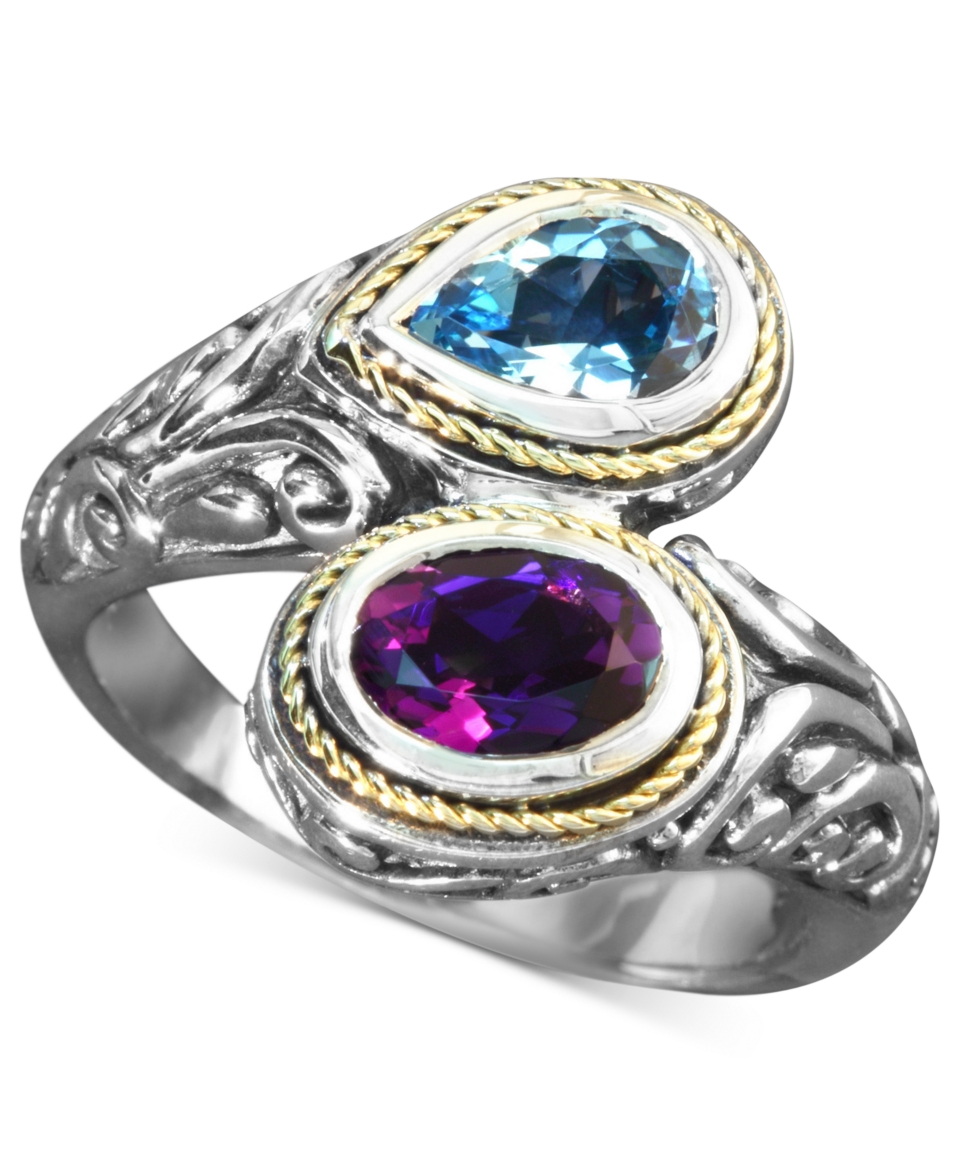 Balissima by Effy Collection Sterling Silver and 18k Gold Ring, Blue