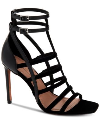 bcbg black strappy heels