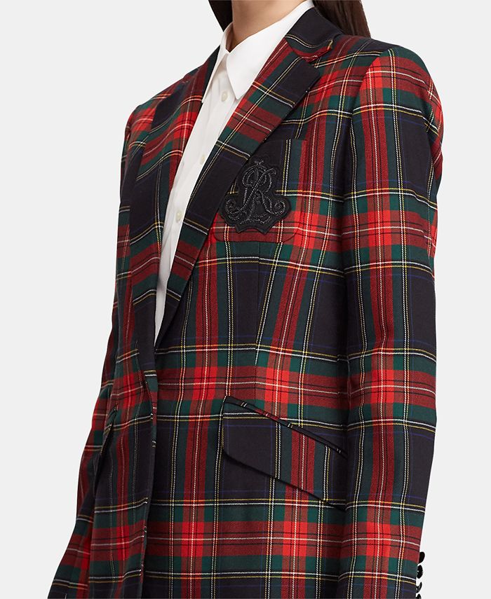 Lauren Ralph Lauren Tartan Crest Twill Plaid Blazer & Reviews Jackets