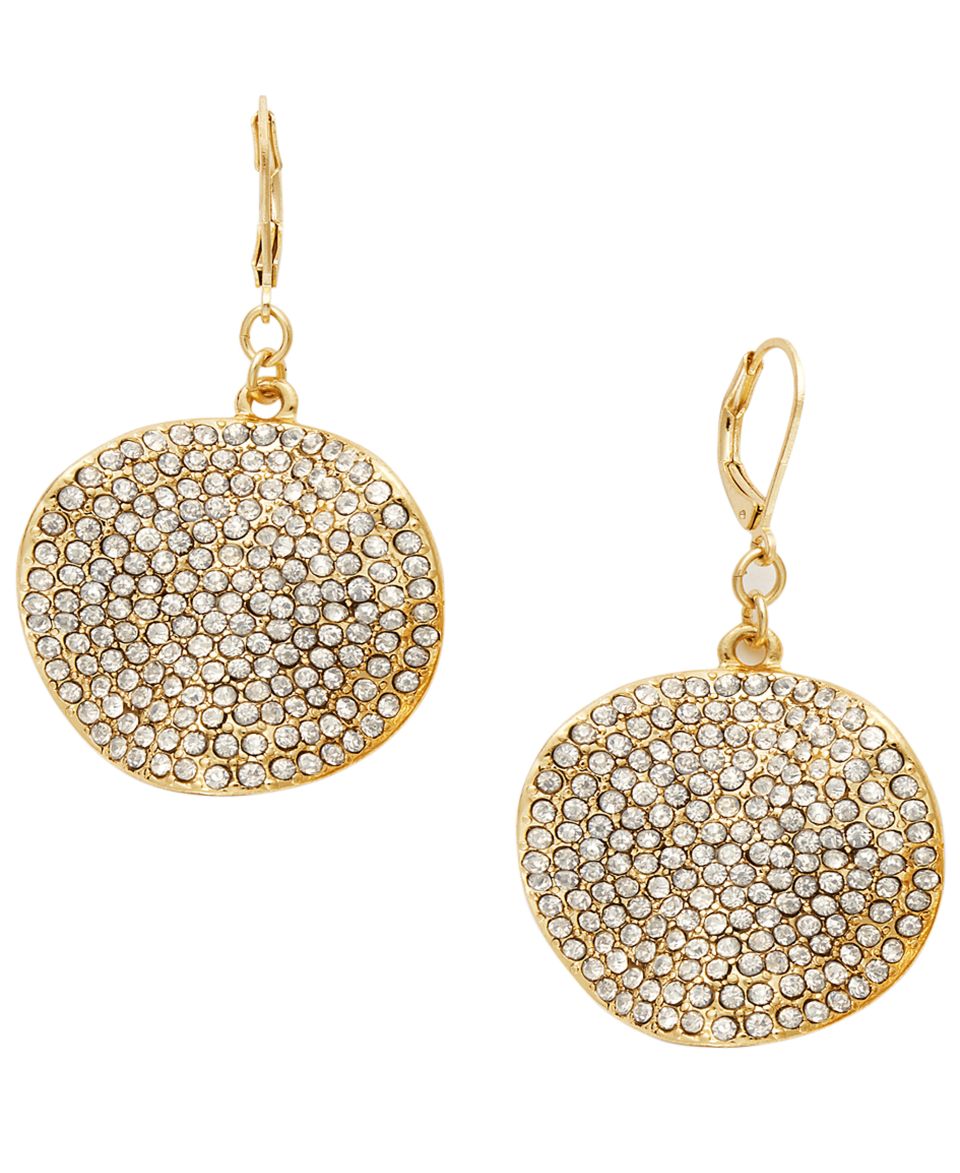 INC International Concepts Earrings, 12k Gold Plated Black Diamond