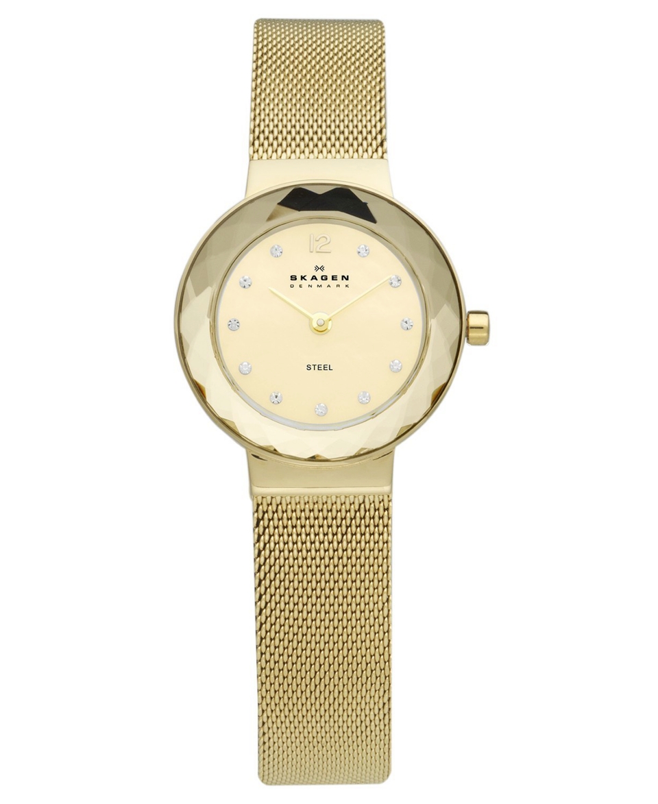 Skagen Denmark Watch, Womens Gold Tone Stainless Steel Mesh Bracelet 25mm 456SGSG   Watches   Jewelry & Watches