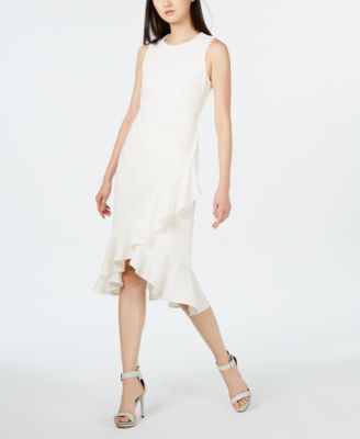 calvin klein ruffle hem dress