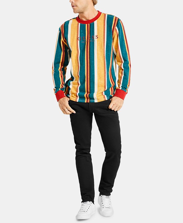 GUESS Men's Long-Sleeve Striped T-Shirt & Reviews - T-Shirts - Men - Macy's