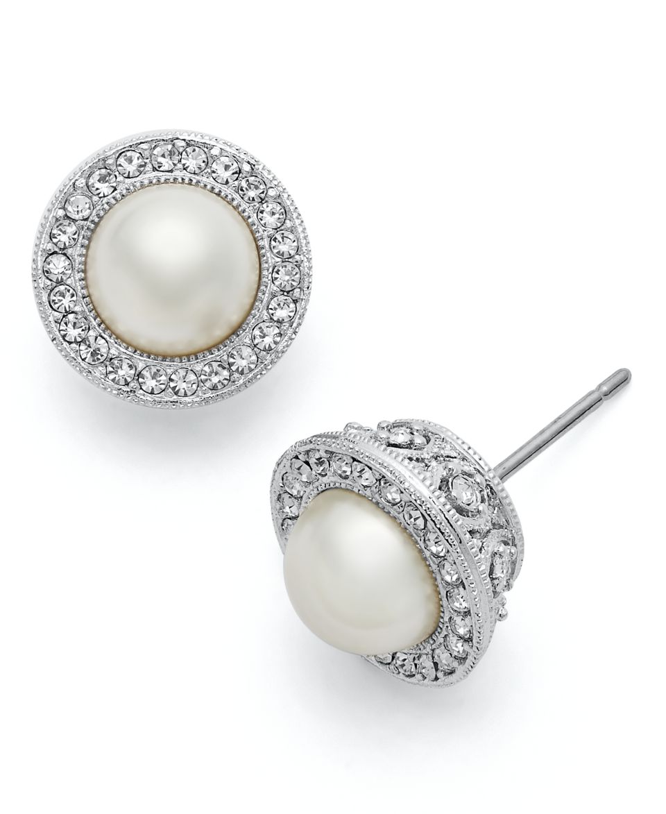 Charter Club Earrings, Simulated Pearl Cluster Stud   Fashion Jewelry