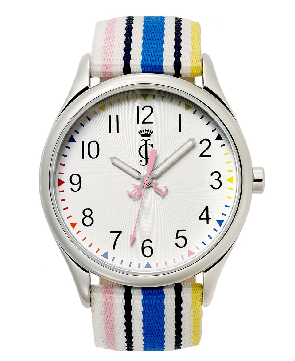 Juicy Couture Watch, Womens Darby Rainbow Stripe Grosgrain Fabric