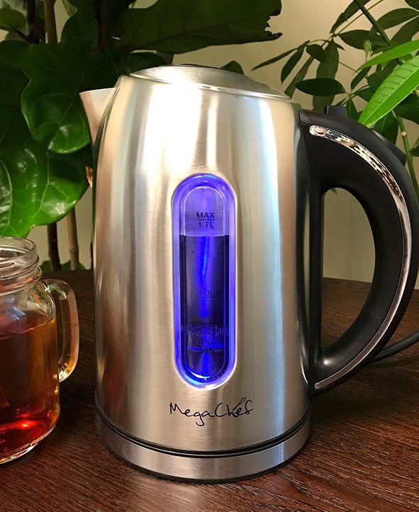 MegaChef 1.7Lt. Stainless Steel Electric Tea Kettle & Reviews Small