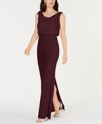 adrianna papell cowl neck gown