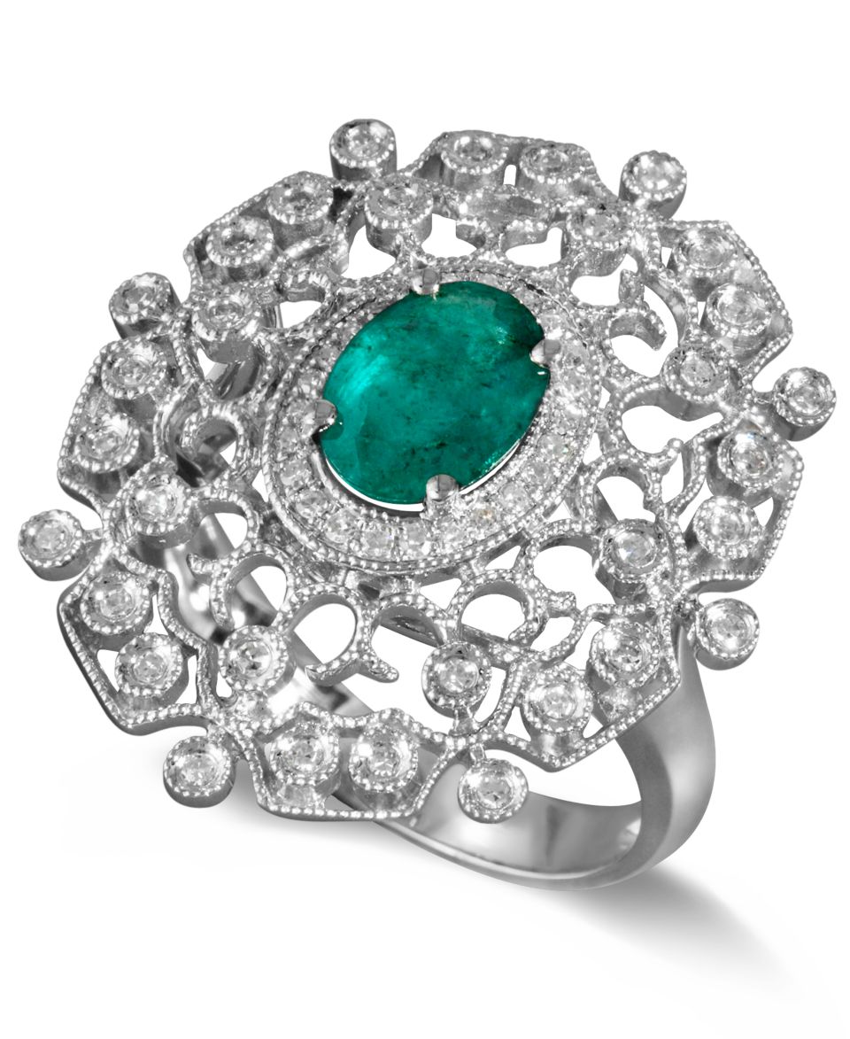 Brasilica by Effy Collection 14k White Gold Ring, Emerald (1 1/8 ct. t