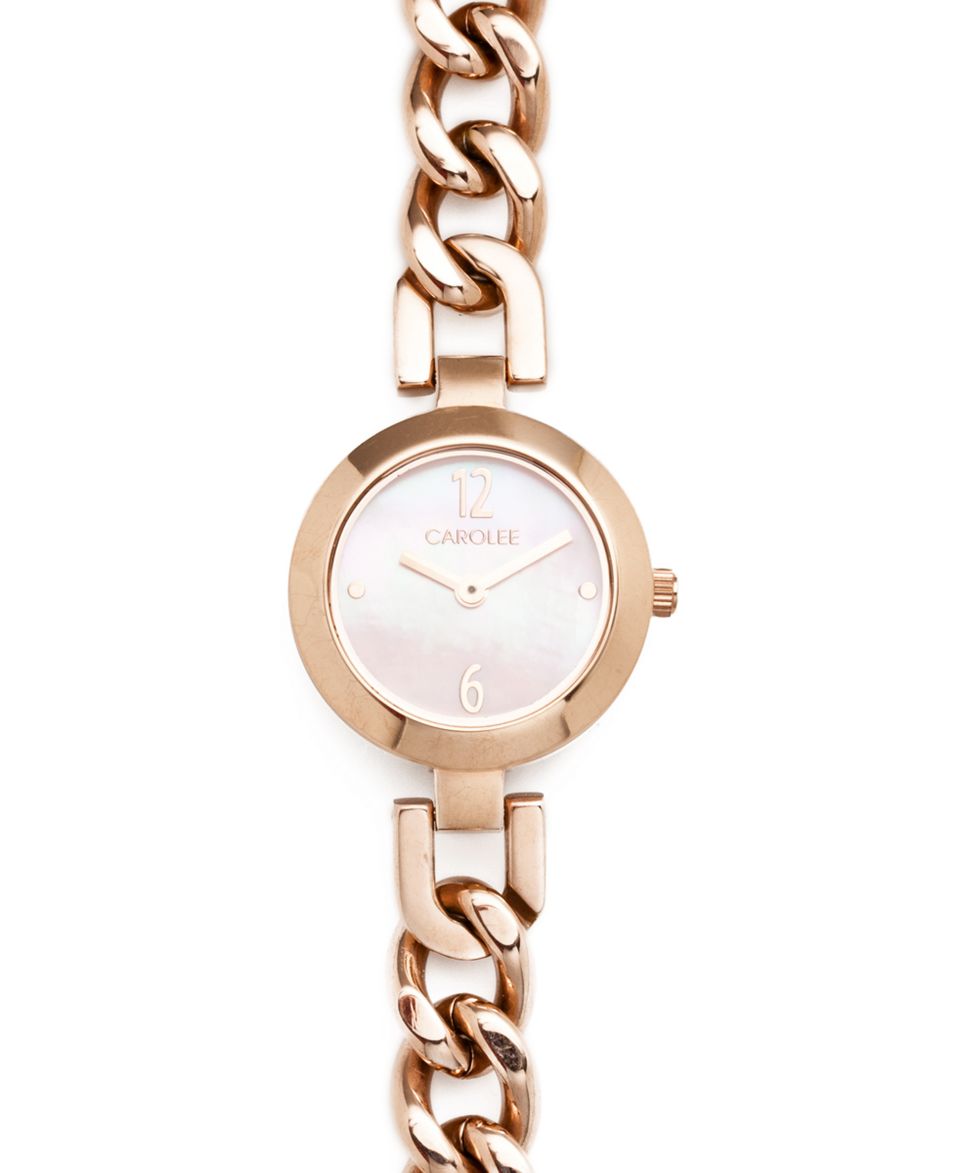 Carolee Watch, Womens Rose Gold tone Stainless Steel Curb Link