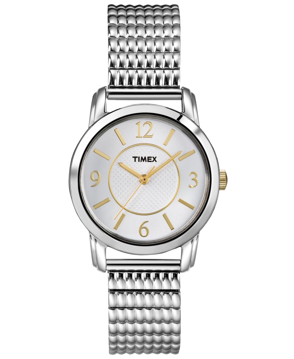 Timex Watch, Womens Silver Tone Brass Expansion Bracelet 32mm