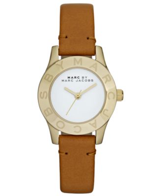 Marc by Marc Jacobs Watch, Women's Blade Tan Leather Strap 40mm MBM1218 ...