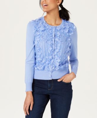floral applique cardigan