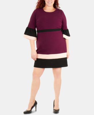 plus size bell sleeve sheath dress