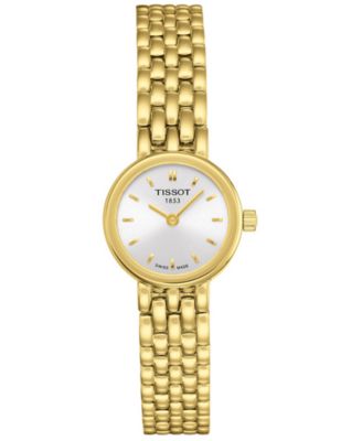 Женские швейцарские часы Tissot T-Lady Lovely с золотистым браслетом из нержавеющей стали PVD 19,5 мм