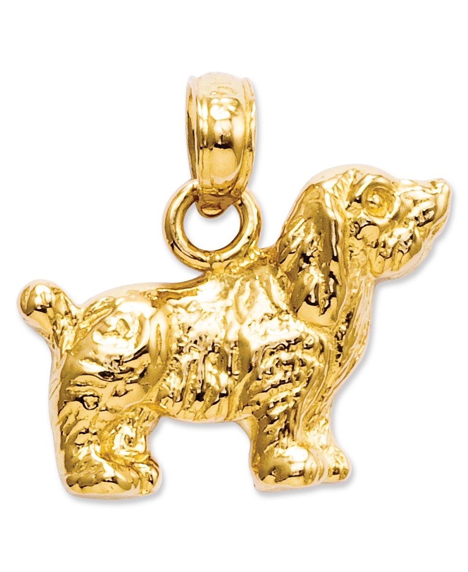 14k Gold Charm, Cocker Spaniel Dog Charm   Jewelry & Watches