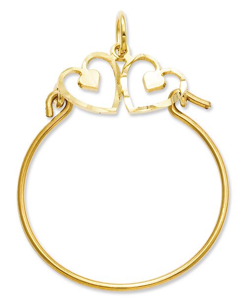 Macy S 14k Gold Charm Holder Heart Charm Holder Reviews Jewelry Watches Macy S