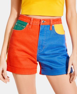 guess color block shorts