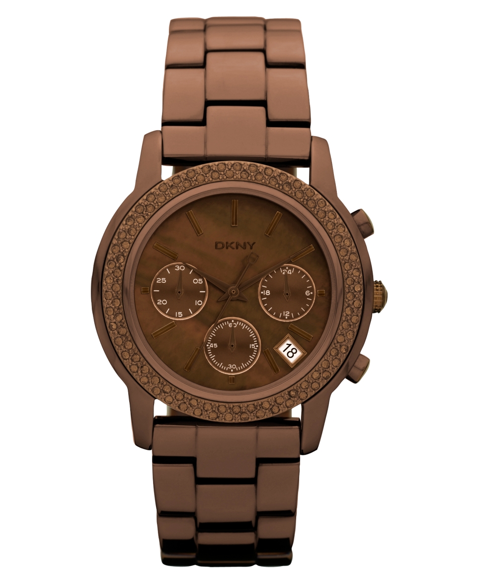 DKNY Watch, Womens Chronograph Brown Ion Plated Stainless Steel