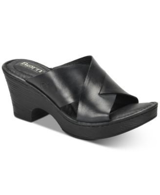 born black wedge sandals