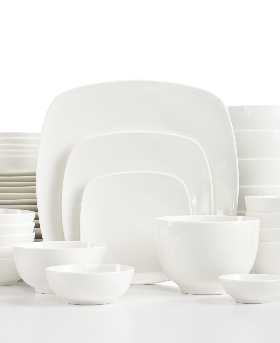 White Elements Dinnerware, Hampton Square 42 Piece Set   Casual