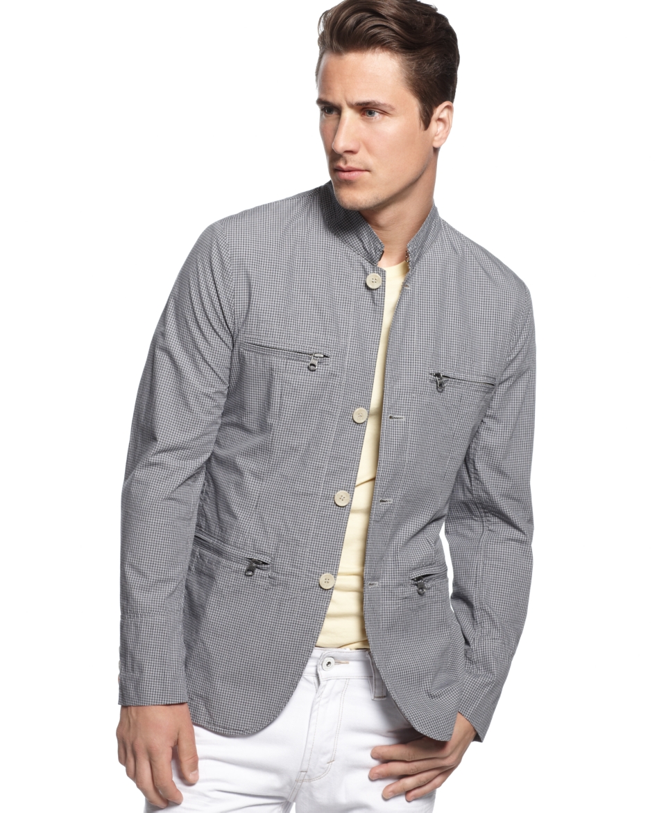 Sons of Intrigue Jacket, Two Button Mini Check Blazer