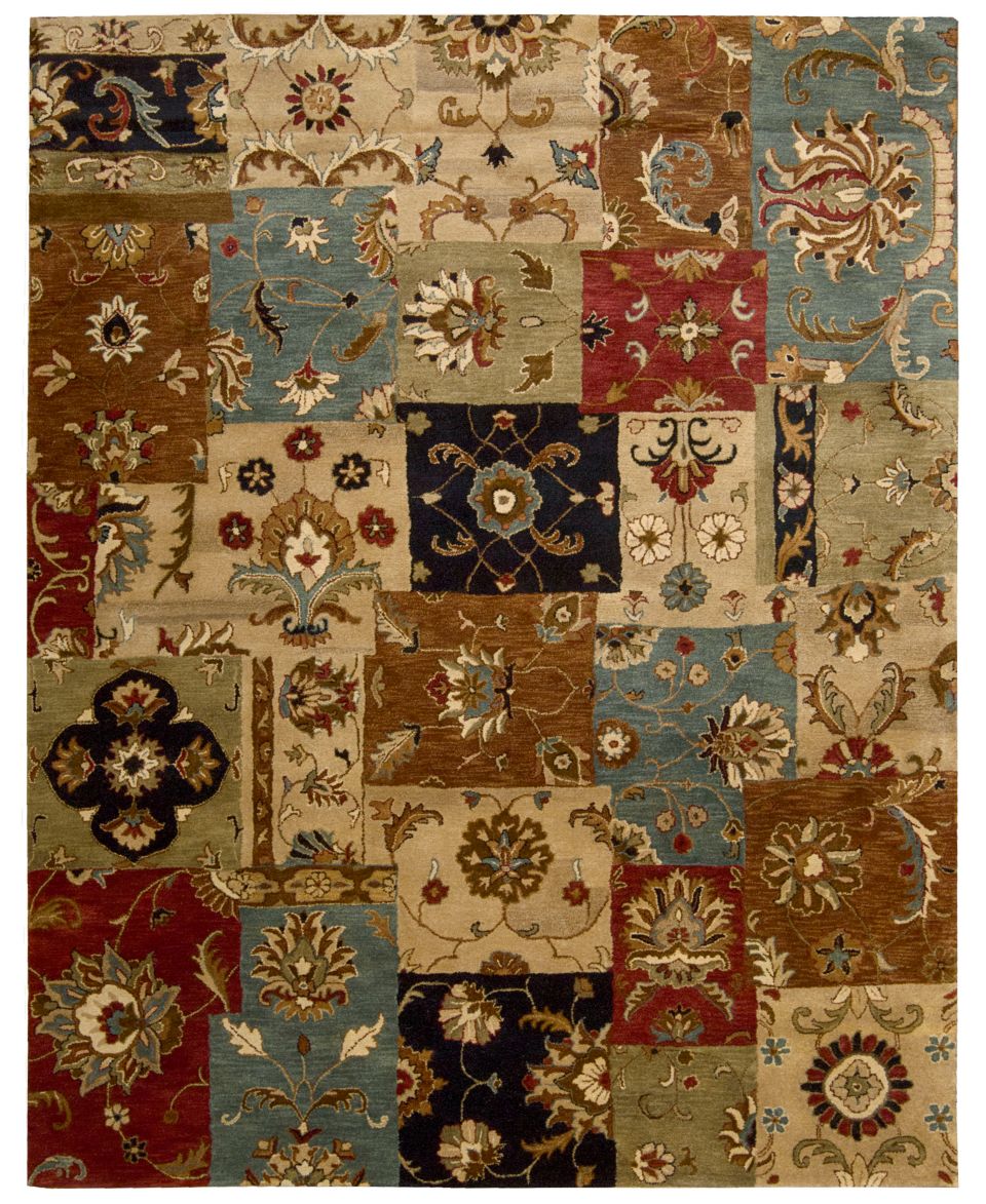 Nourison Area Rug, Rajah Collection JA37 Dark Patchwork 83 x 116