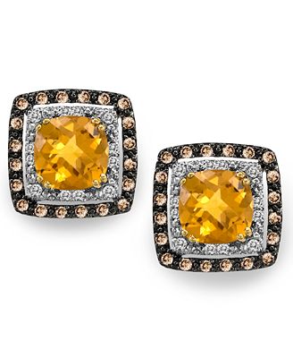 Le Vian Chocolate Diamond (3/8 ct. Citrine (3-7/8 ct. t.w.) and White ...