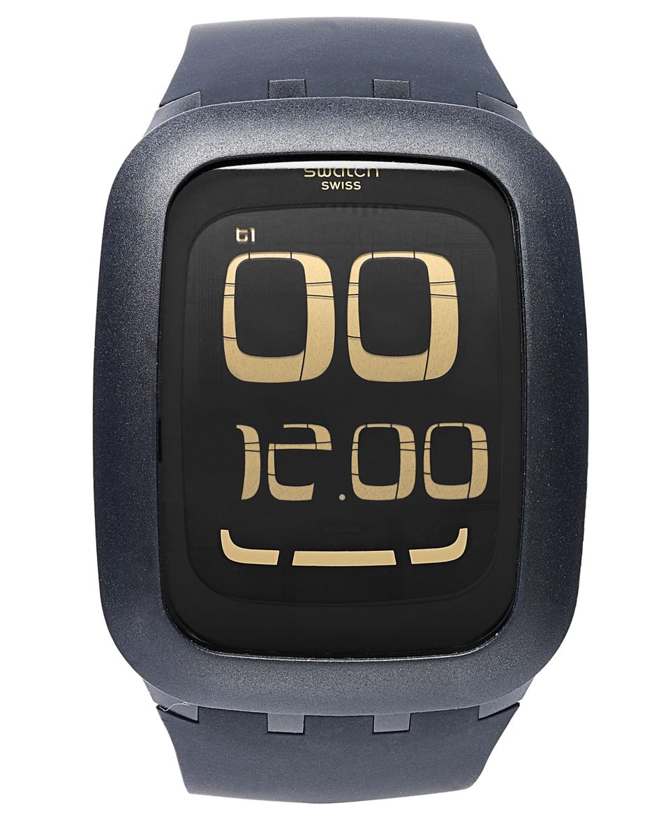 Swatch Watch, Unisex Swiss Digital Touch Screen Black Camouflage Print