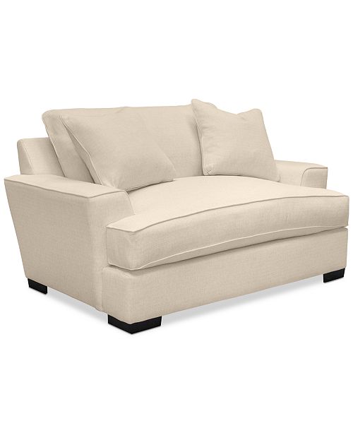 Furniture Ainsley 65 Fabric Oversized Chair With 2 Throw Pillows Created For Macy S Reviews Furniture Macy S