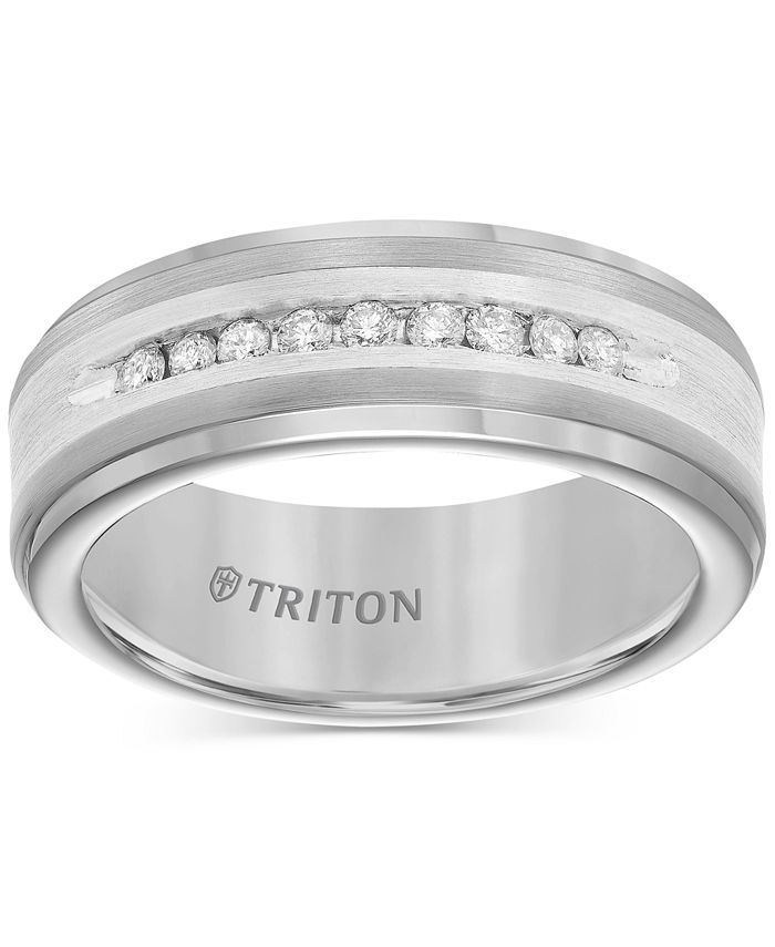 Triton Men's Diamond Wedding Band in Tungsten Carbide (1/4 ct. t.w