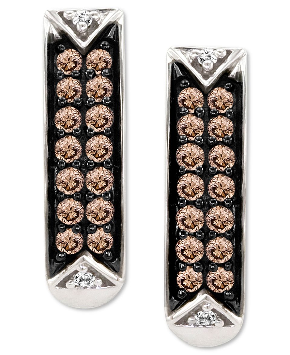 Le Vian 14k White Gold Earrings, Pave Chocolate Diamond (1/3 ct. t.w