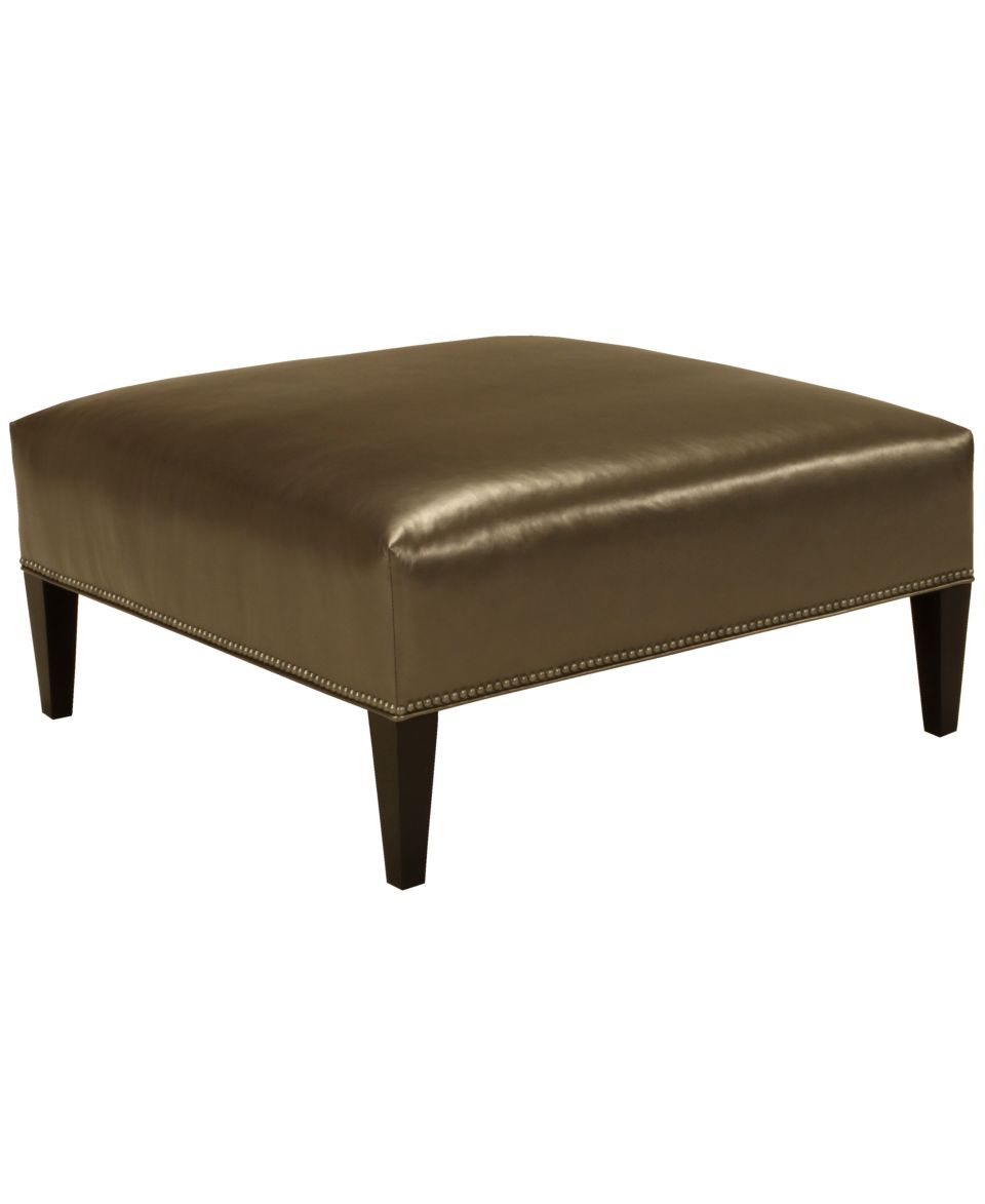 Alyssa Leather Cocktail Table, 35W x 35D x 17H