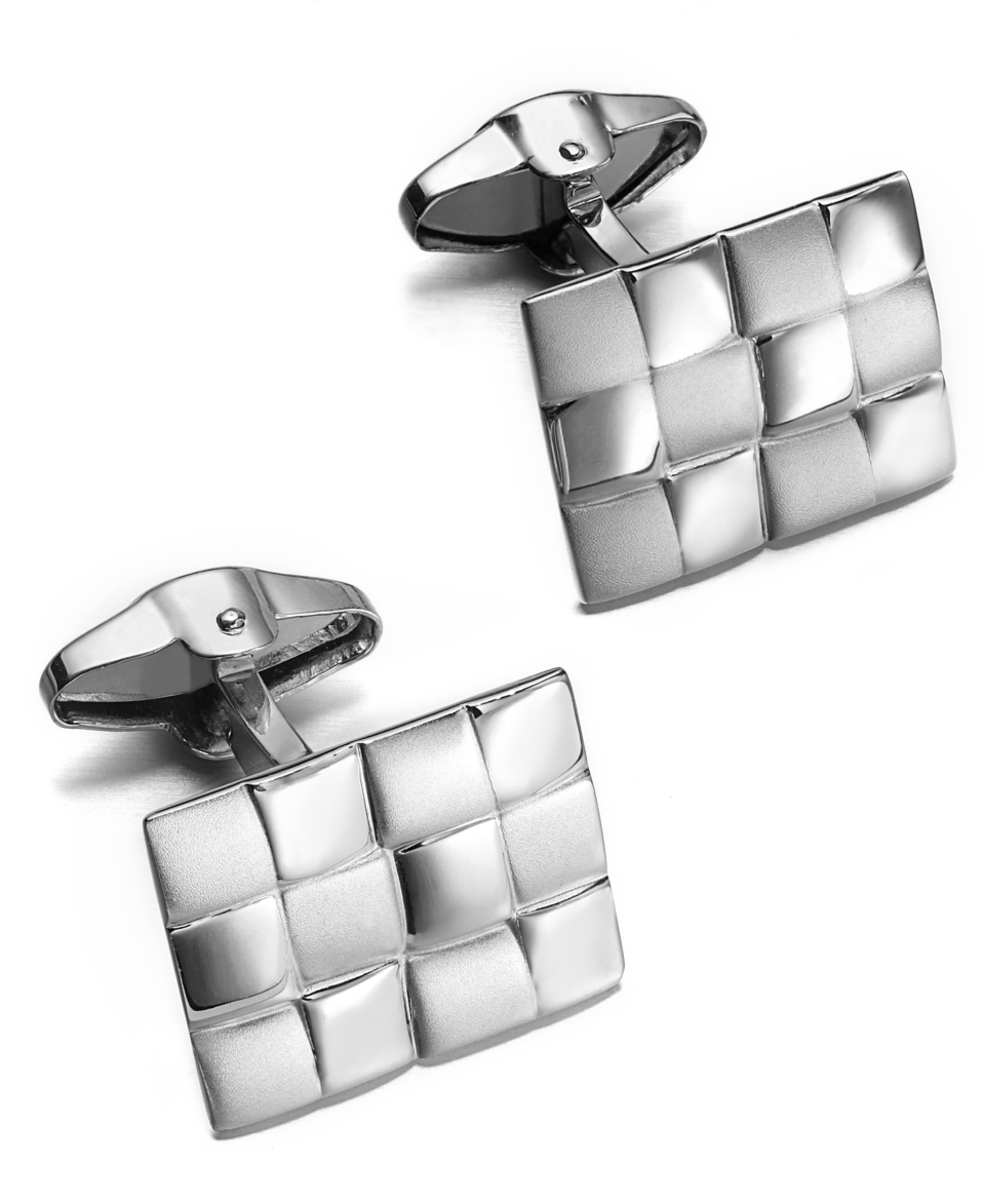 Dolan Bullock Mens Sterling Silver Cuff Links, Basket Weave Cuff