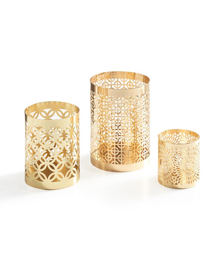 Danya B Set Of 3 Filigree Candleholder Hurricanes Reviews Candle Holders Home Decor Macy S