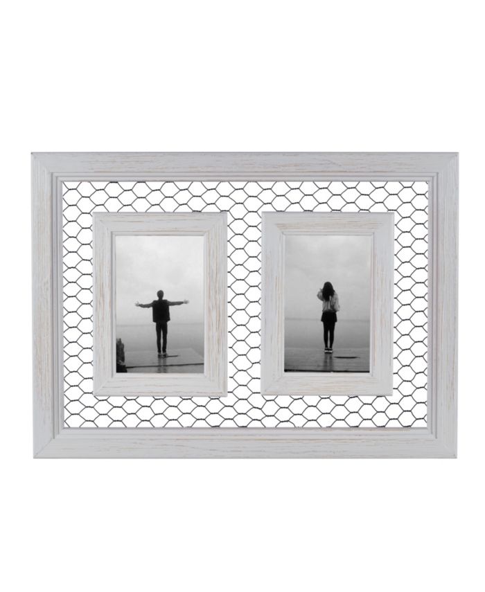 Danya B Double Chicken Wire Whitewash Wood Picture Frame - 4" x 6" & Reviews - Picture Frames - Home Decor - Macy's