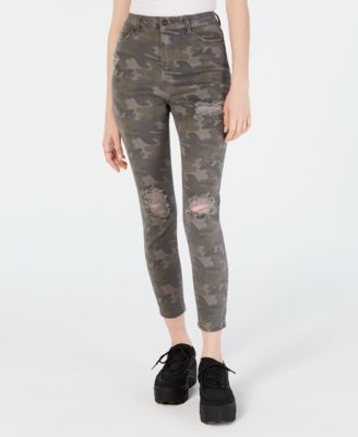 camouflage ripped jeans