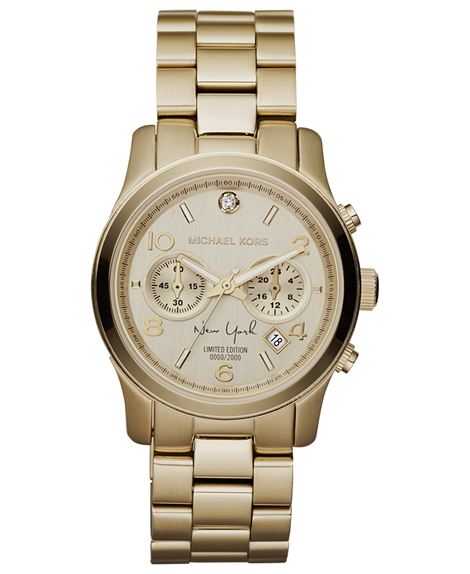 Michael Kors Watch, Womens Chronograph Runway Gold Tone Stainless