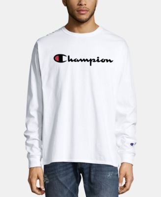 champion white long sleeve t shirt