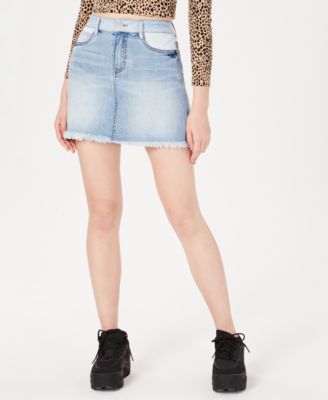 Dollhouse Juniors' Two-Tone Jean Skirt 