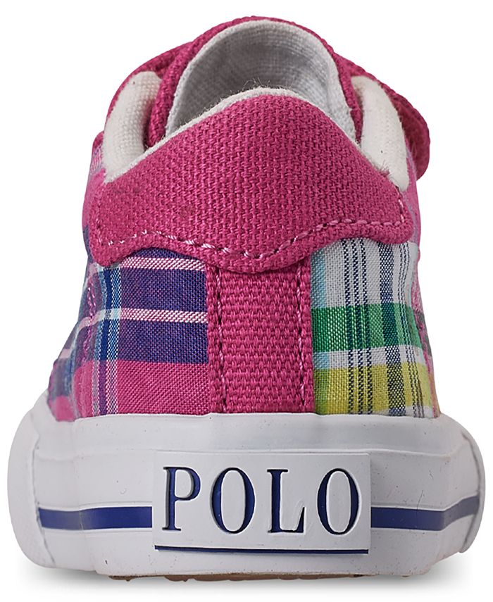 Polo Ralph Lauren Toddler Girls' Easten II EZ Plaid Casual Sneakers