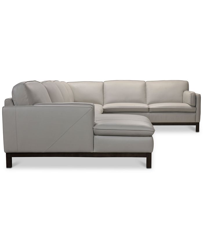 Furniture Virton 136" 4Pc. Leather Chaise Sectional Sofa, Created for