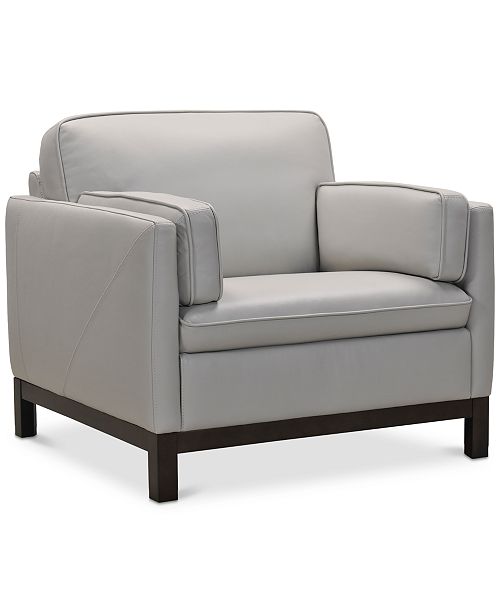 Furniture Virton 40 Leather Chair Created For Macy S Reviews Chairs Furniture Macy S