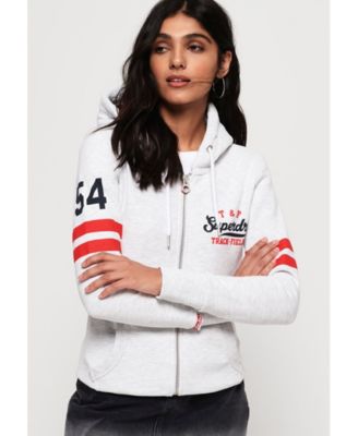 superdry track and field zip hoodie women's