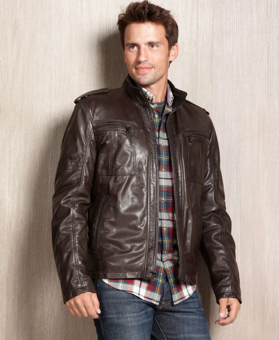 Kenneth Cole Jacket, Leather Moto Jacket