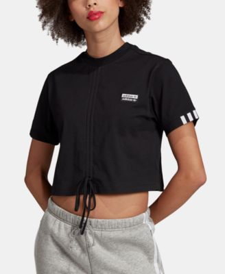 adidas Cotton Cropped Ruched T-Shirt 